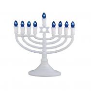 Deluxe White Electric Menorah with Bulbs by Rite-Lite Judaica